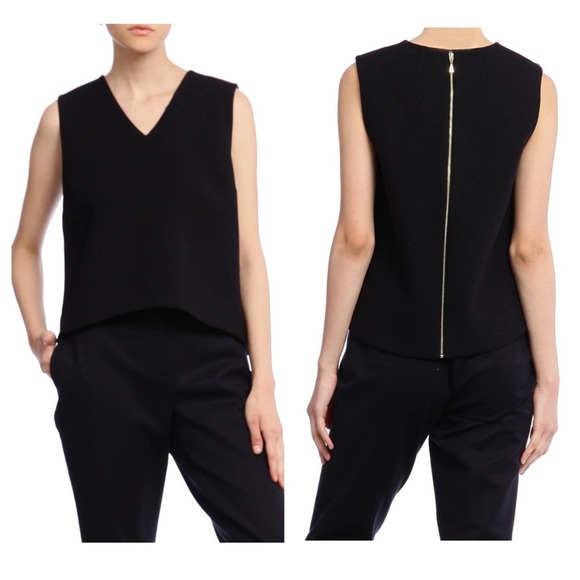 Kate Spade “Blaze A Trail” Black Sheath Blouse Vest Size 4 - Picture 2 of 10